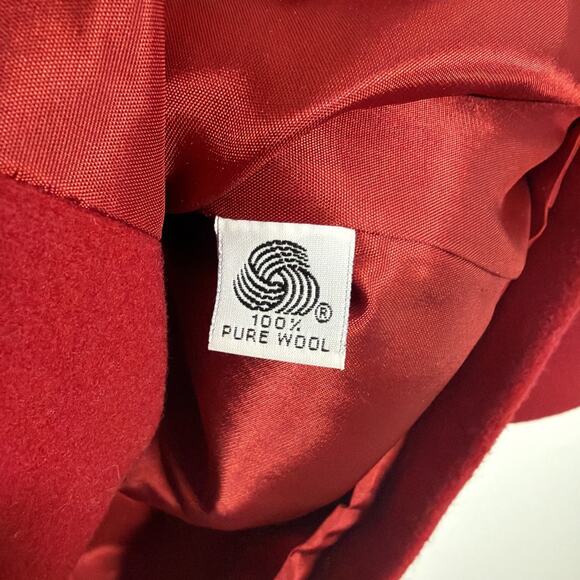 Vintage Mackintosh Over Car Pea Dress Coat Jacket Womens Pure Wool USA Red 2X - Picture 5 of 9